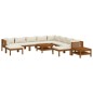 vidaXL Muebles de jardín 12 pzas cojines crema madera maciza acacia vidaXL Muebles de jardín 12 pzas cojines crema madera maciza acacia