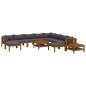 vidaXL Muebles de jardín 12 pzas cojines madera maciza de acacia 