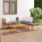 vidaXL Muebles de jardín 6 piezas con cojines madera maciza de acacia 
