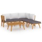 vidaXL Muebles de jardín 6 piezas con cojines madera maciza de acacia 