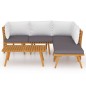 vidaXL Muebles de jardín 6 piezas con cojines madera maciza de acacia 