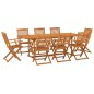 vidaXL Set de comedor para jardín 9 piezas madera maciza de acacia vidaXL Set de comedor para jardín 9 piezas madera maciza de acacia