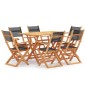 vidaXL Set de comedor para jardín 7 pzas madera maciza eucalipto negro vidaXL Set de comedor para jardín 7 pzas madera maciza eucalipto negro