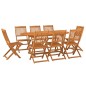 vidaXL Set de comedor de jardín 9 piezas madera maciza de acacia vidaXL Set de comedor de jardín 9 piezas madera maciza de acacia