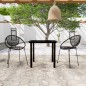 vidaXL Juego de comedor para jardín 3 piezas negro