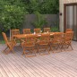 vidaXL Set de comedor para jardín 11 piezas madera maciza de acacia vidaXL Set de comedor para jardín 11 piezas madera maciza de acacia