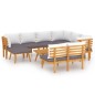 vidaXL Muebles de jardín 9 piezas con cojines madera maciza de acacia vidaXL Muebles de jardín 9 piezas con cojines madera maciza de acacia