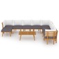 vidaXL Muebles de jardín 9 piezas con cojines madera maciza de acacia vidaXL Muebles de jardín 9 piezas con cojines madera maciza de acacia