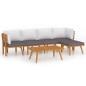 vidaXL Muebles de jardín 6 piezas con cojines madera maciza de acacia vidaXL Muebles de jardín 6 piezas con cojines madera maciza de acacia
