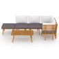 vidaXL Muebles de jardín 6 piezas con cojines madera maciza de acacia vidaXL Muebles de jardín 6 piezas con cojines madera maciza de acacia
