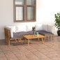 vidaXL Muebles de jardín 7 piezas con cojines madera maciza de acacia vidaXL Muebles de jardín 7 piezas con cojines madera maciza de acacia