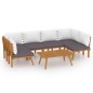 vidaXL Muebles de jardín 7 piezas con cojines madera maciza de acacia vidaXL Muebles de jardín 7 piezas con cojines madera maciza de acacia