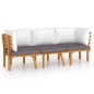 vidaXL Muebles de jardín 3 piezas con cojines madera maciza de acacia vidaXL Muebles de jardín 3 piezas con cojines madera maciza de acacia