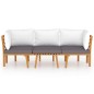 vidaXL Muebles de jardín 3 piezas con cojines madera maciza de acacia vidaXL Muebles de jardín 3 piezas con cojines madera maciza de acacia