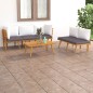vidaXL Muebles de jardín 5 piezas con cojines madera maciza de acacia vidaXL Muebles de jardín 5 piezas con cojines madera maciza de acacia