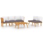 vidaXL Muebles de jardín 5 piezas con cojines madera maciza de acacia vidaXL Muebles de jardín 5 piezas con cojines madera maciza de acacia