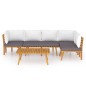 vidaXL Muebles de jardín 5 piezas con cojines madera maciza de acacia vidaXL Muebles de jardín 5 piezas con cojines madera maciza de acacia