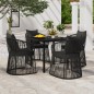 vidaXL Juego de comedor de jardín 5 piezas con cojines negro vidaXL Juego de comedor de jardín 5 piezas con cojines negro