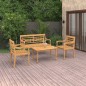 vidaXL Set de muebles de jardín 4 piezas madera maciza de teca vidaXL Set de muebles de jardín 4 piezas madera maciza de teca