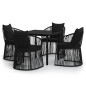vidaXL Juego de comedor de jardín 5 piezas con cojines negro vidaXL Juego de comedor de jardín 5 piezas con cojines negro