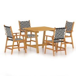 vidaXL Juego de comedor de jardín 5 piezas madera maciza de acacia
