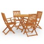 vidaXL Set de comedor de jardín plegable 5 pzas madera eucalipto