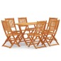 vidaXL Set de comedor de jardín plegable 7 pzas madera eucalipto vidaXL Set de comedor de jardín plegable 7 pzas madera eucalipto