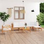 vidaXL Set de muebles de jardín 7 pzas madera de teca y cojines crema vidaXL Set de muebles de jardín 7 pzas madera de teca y cojines crema