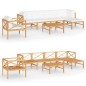 vidaXL Set de muebles de jardín 7 pzas madera de teca y cojines crema vidaXL Set de muebles de jardín 7 pzas madera de teca y cojines crema