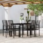vidaXL Juego de comedor para jardín 7 piezas negro vidaXL Juego de comedor para jardín 7 piezas negro