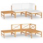 vidaXL Set de muebles de jardín 4 pzas madera de teca y cojines crema vidaXL Set de muebles de jardín 4 pzas madera de teca y cojines crema