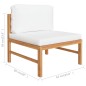 vidaXL Set de muebles de jardín 4 pzas madera de teca y cojines crema vidaXL Set de muebles de jardín 4 pzas madera de teca y cojines crema
