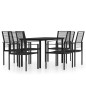 vidaXL Juego de comedor para jardín 7 piezas negro vidaXL Juego de comedor para jardín 7 piezas negro