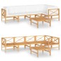 vidaXL Set de muebles de jardín 6 pzas madera de teca y cojines crema vidaXL Set de muebles de jardín 6 pzas madera de teca y cojines crema