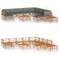 vidaXL Set de muebles de jardín 12 pzas madera de teca y cojines gris vidaXL Set de muebles de jardín 12 pzas madera de teca y cojines gris