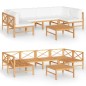 vidaXL Set de muebles de jardín 7 pzas madera de teca y cojines crema vidaXL Set de muebles de jardín 7 pzas madera de teca y cojines crema