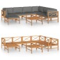 vidaXL Set de muebles de jardín 8 pzas madera de teca y cojines gris vidaXL Set de muebles de jardín 8 pzas madera de teca y cojines gris
