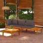 vidaXL Muebles de jardín 3 pzas cojines gris oscuro madera de acacia vidaXL Muebles de jardín 3 pzas cojines gris oscuro madera de acacia