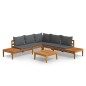vidaXL Set muebles de jardín 4 pzas cojines gris oscuro madera acacia vidaXL Set muebles de jardín 4 pzas cojines gris oscuro madera acacia