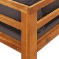 vidaXL Set muebles de jardín 4 pzas cojines gris oscuro madera acacia vidaXL Set muebles de jardín 4 pzas cojines gris oscuro madera acacia