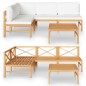 vidaXL Set de muebles de jardín 5 pzas madera de teca y cojines crema vidaXL Set de muebles de jardín 5 pzas madera de teca y cojines crema