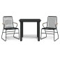vidaXL Juego de comedor de jardín 3 piezas ratán PVC negro