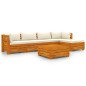 vidaXL Muebles de jardín 6 piezas con cojines madera maciza de acacia 