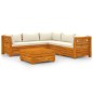 vidaXL Muebles de jardín 6 piezas con cojines madera maciza de acacia 