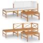 vidaXL Set de muebles de jardín 4 pzas madera de teca y cojines crema vidaXL Set de muebles de jardín 4 pzas madera de teca y cojines crema