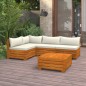 vidaXL Muebles de jardín 5 piezas con cojines madera maciza de acacia vidaXL Muebles de jardín 5 piezas con cojines madera maciza de acacia