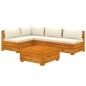 vidaXL Muebles de jardín 5 piezas con cojines madera maciza de acacia vidaXL Muebles de jardín 5 piezas con cojines madera maciza de acacia