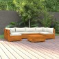 vidaXL Juego muebles de jardín y cojines 7 pzas madera maciza acacia vidaXL Juego muebles de jardín y cojines 7 pzas madera maciza acacia
