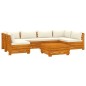vidaXL Juego muebles de jardín y cojines 7 pzas madera maciza acacia vidaXL Juego muebles de jardín y cojines 7 pzas madera maciza acacia