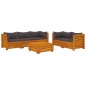 vidaXL Muebles de jardín 6 piezas con cojines madera maciza de acacia vidaXL Muebles de jardín 6 piezas con cojines madera maciza de acacia